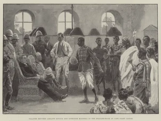 Palaver between Ashanti Envoys and Governor Maxwell in the Billiard-Room at Cape Coast Castle